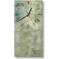 DEQORI Glasuhr 30x60 cm Römisch 'Patina-Poesie' Wanduhr Glas Uhr Design leise Küchenuhr
