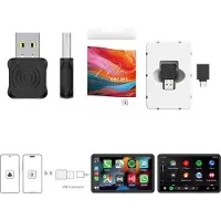 Dopwii CarPlay Android Auto Adapter, Mini Wireless Box, Plug & Play, USB-A, iOS & Android, Auto Multimedia Konverter, Schwarz