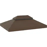 Welikera Abdeckung für Gartenpavillon 3x4 m, 2-lagig, aus Oxford-Gewebe 600D mit Abflussöffnungen, Kaffee