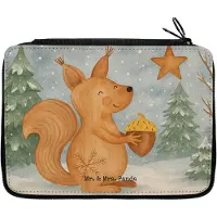 Mr. & Mrs. Panda Federmäppchen Eichhörnchen Weihnachten Design - Weiß - Geschenk, Federmappe, Vogel, Guten Rutsch, Schlampermäppchen, Weihnachtsgruß, Federtasche, Frohe