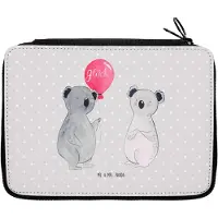 Mr. & Mrs. Panda Stifteetui Koala Luftballon - Grau Pastell - Geschenk, Etui, Mäppchen, Federtasche, Federmappe, Party, Federmäppchen, Bleistiftetui, Geburtstag