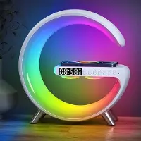 Dopwii LED Wireless Ladegerät Multifunktionale Schreibtischlampe Wecker Nachttisch Nachtlicht Bluetooth Audio Licht passend für Schlafzimmer Home Dekoration