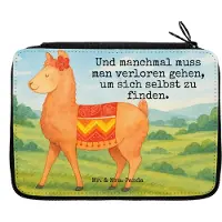 Mr. & Mrs. Panda Federtasche Alpaka Stolz Design - Weiß - Geschenk, Lama, Stifte Etui, Schlampermäppchen, Schreibetui, Mäppchen, Federmäppchen, Bleistiftetui
