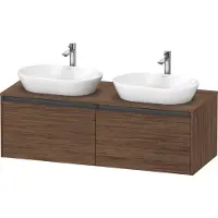 Duravit Ketho.2 Wastafelonderkast 140x55x45,9 cm Mat Noten (donker)