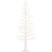 Welikera Kunsttanne mit LED-Beleuchtung, 180 cm hoher Weihnachtsbaum, realistische Rinde, Weiß