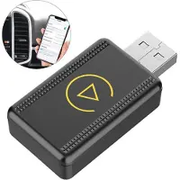 Novzep Kurzer Wireless CarPlay & Android Auto Adapter – Original Auto USB, Plug und Play, iOS und Android, Bluetooth 5.2, Schwarz