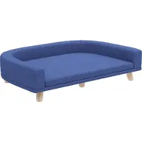Welikera Hundebett Hundesofa Haustiersofa, Eukolyptusholz, 98 x 67 x 25 cm, Blau