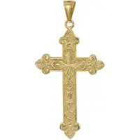 Trendor 21660 Herren-Anhänger Orthodoxes Kreuz 925 Silber Vergoldet 54 x 29 mm