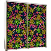 Furniture24 Schwebetürenschrank PENELOPA 205 Schrank Kleidereschrank mit Grafiken Blumen 4
