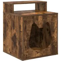 vidaXL Katzenhaus Geräucherte Eiche 42,5 x 40 x 53,5 cm Holzwerkstoff