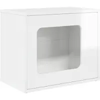 vidaXL Katzenhaus Glänzend Weiß 51 x 30 x 42,5 cm Holzwerkstoff