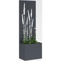 Markenlos Blumenkästen mit Sichtschutz, Hochbeet, Anthrazit, 50 x 140 cm