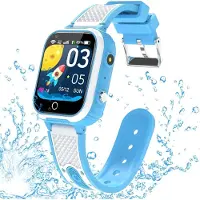 Welikera DOPWii Kinderuhr, mit Videoanruf Fotoaufnahme GPS-Tracking SOS-Funktionen Smartwatch, Blau