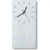 DEQORI Glasuhr 30x60 cm Modern 'Hellgrau' Wanduhr Glas Uhr Design leise Küchenuhr