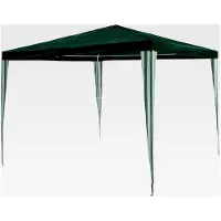 Markenlos Gartenpavillon 3 x 3 m, wasserdicht, inklusive Heringe, Abspannseile, Eckverbinder, Material PE-Plane 110 g/m², lackiertes Metallgestänge, Stecksystem für werkzeuglose Montage, grün