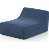Costway Aufblasbares Sofa, Boedensofa mit Leinen-Bezug & Rutschfester Basis, Luftsessel, L-förmiges Luftsofa für Wohnzimmer & Schlafzimmer, Blau