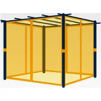 Markenlos Moskitonetze für Pergola Classic 3x4 m - Polyester - mit Schienensystem und Reißverschluss - grau