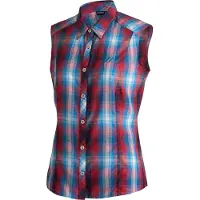 Maier Sports Funktionsbluse "Paloma", Damen, Gr. 36, bunt (nightbreak), 85% Polyester, 15% Viskose, Blusen Funktionsbluse, ärmellose Damen Bluse, sommerliches Blusen-Shirt, Karobluse, Reg. Fit