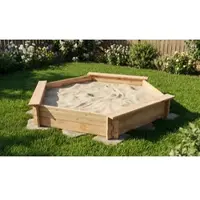 Meingartenversand.de Holzsandkasten Klara - √ò 150 cm - Bausatz für 6- Eck-Sandkasten aus lasiertem Kiefern- / Fichtenholz