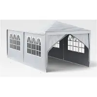 Markenlos Pavillon 3x6m Partyzelt Gartenzelt mit 6 Seitenteilen Sonnenschutz UV-Schutz für Garten, Party, Hochzeit, Picknick (Grau)