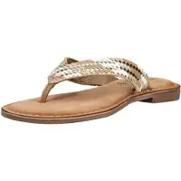 Lazamani Pantoletten Damen Beige Leder