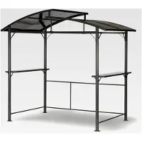 Markenlos Stabiler Grillpavillon – vielseitiger Gartenpavillon mit Rauchabzug 2,45 x 1,50 m – wasserdicht und wetterfest