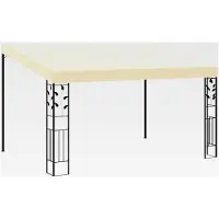 Markenlos Wandpavillon Anbaupavillon Sonnenschutz Pergola Gartenpavillon Terrassendach Überdachung Gartenzelt Partyzelt 4x3x2,5m Cremeweiß