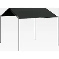 Markenlos Gartenpavillon mit UV-Schutz und wasserfestem Material, Partyzelt mit Stahlrahmen, Anthrazit 4x4m