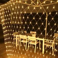 Lapalife 2x2m 144 LED Lichternetz 8 Lichtmodi Lichterkette Wasserdicht Innen Weihnachten Party Garten Deko, Warmweiß