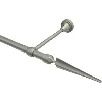 Interdeco Gardinenstange / Vorhangstange Chrom matt, Typ Primus Lorenzo (Speer), 16 mm Ø 1-läufig, 160 cm