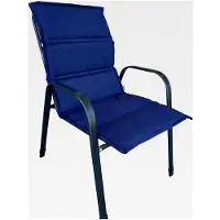 Markenlos Hochlehner Gartenstuhlauflagen - Sitzauflagen Centauri von Siena Garden mit Stehsaum - UV-beständig, einfarbig - 2 Auflagen blau