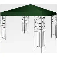 Markenlos Ersatzdach für Pavillon 3x3m, Dachbezug für Gartenpavillon, Pavillonabdeckung (Einzeldach, Dunkelgrün)