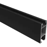 Interdeco Innenlaufprofil eckig / Profilstange für Innenlauf-Gardinenstangen 14 x 35 mm Schwarz, 180 cm