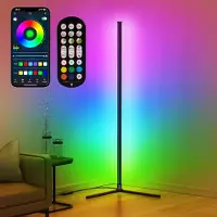 Lapalife LED Stehlampe RGB Farbwechsel Stehleuchte Bluetooth APP Steuerung Music Sync Lichtsaeule Ecklampe Atmosphärische Beleuchtung mit Fernbedienung, 125cm