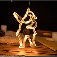 Lapalife LED Weihnachtsmann Fensterlicht Weihnachtsdeko Lichterkette Batterie Hängende Weihnachten Fenster Deko mit Sauger