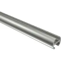 Interdeco Innenlaufprofil / Profilstange für Innenlauf-Gardinenstangen 16 mm Ø Edelstahl-Optik, 120 cm