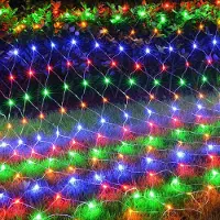 Lapalife 2x2m 144 LED Lichternetz 8 Lichtmodi Lichterkette Innen Weihnachten Party Garten Deko, Bunt