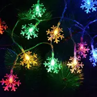 Lapalife LED Schneeflocke Lichterkette Batteriebetrieben Innen Home Party Weihnachten Hochzeit Deko, Bunt, 3m
