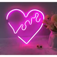 Lapalife Rosa Love Herz Leuchtreklame LED Neonlicht USB Nachtlicht für Wand Zimmer Spielzimmer Bar Party Dekoration