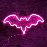 Lapalife Fledermaus Leuchtreklame LED Neonlicht USB Nachtlicht Batteriebetrieben für Wand Zimmer Spielzimmer Bar Party Dekoration