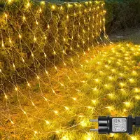 Lapalife 3X2M 200LEDs Lichternetz 8 Modi Wasserdicht Lichterkette für Innen Weihnachten Hochzeit Party Garten Deko, Warmweiß