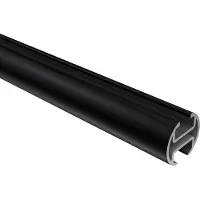 Interdeco Innenlaufprofil / Profilstange für Innenlauf-Gardinenstangen 20 mm Ø Schwarz, 100 cm