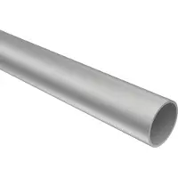 Interdeco Rundrohr / Metallrohr für Gardinenstangen 20 mm Ø Silbergrau, 200 cm