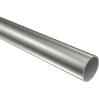 Interdeco Rundrohr / Metallrohr für Gardinenstangen 20 mm Ø Edelstahl-Optik, 120 cm