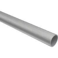 Interdeco Rundrohr / Metallrohr für Gardinenstangen 16 mm Ø Silbergrau, 180 cm