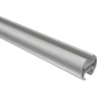 Interdeco Innenlaufprofil / Profilstange für Innenlauf-Gardinenstangen 20 mm Ø Silbergrau, 200 cm