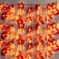 Lapalife 6m LED Ahornblatt Kürbis Lichterkette Ahornblätter Girlande Batteriebetrieben für Innen Halloween Party Deko
