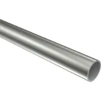 Interdeco Rundrohr / Metallrohr für Gardinenstangen 16 mm Ø Edelstahl-Optik, 120 cm