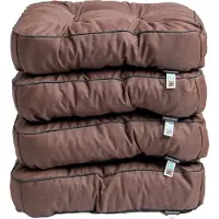 TexDeko 4er Pack Loungekissen Gartenpolster für Rattanmöbel UV-Schutz & Wasserabweisend 60x60x12 cm (Braun)