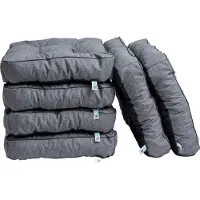 TexDeko 6er Pack Loungekissen Gartenpolster für Rattanmöbel UV-Schutz & Wasserabweisend 80x80x12 cm (Grau)